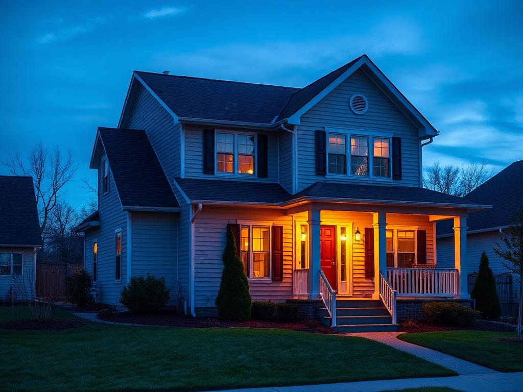 Home with new roof and siding at dusk in Kootenai County